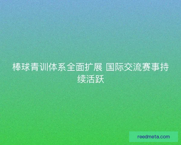 棒球青训体系全面扩展 国际交流赛事持续活跃