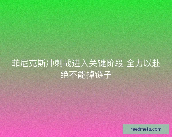菲尼克斯冲刺战进入关键阶段 全力以赴绝不能掉链子