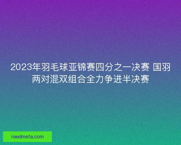 2023年羽毛球亚锦赛四分之一决赛 国羽两对混双组合全力争进半决赛
